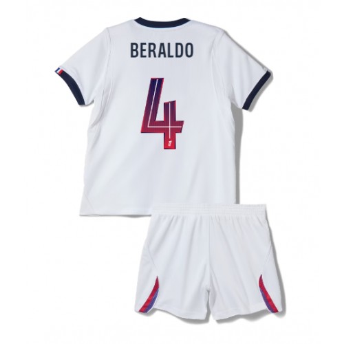 Dres Paris Saint-Germain Lucas Beraldo #4 Gostujuci za djecu 2026-27 Kratak Rukav (+ kratke hlače)